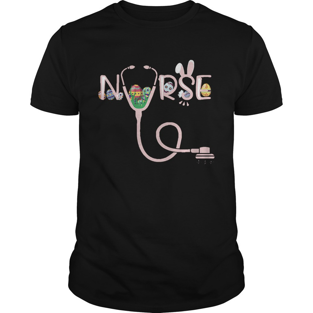 Stethoscope Nurse Tail Easter Bunny Colorful Eggs Shirt